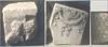 Stèle met tuif en guirlande; fragment van gelobde zuilschacht; fragment van stèle met twee personen