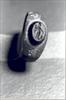 Ring in brons met blauw intaglio met afbeelding van fortuna uit verzameling J. Savenay